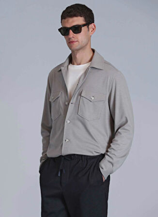 Lufian Slim Fit Gömlek Yaka Bej Erkek Gömlek CAMERON