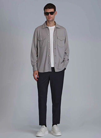 Lufian Slim Fit Gömlek Yaka Bej Erkek Gömlek CAMERON