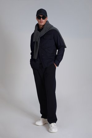 Lara Erkek Basic Gömlek Slim Fit Lacivert