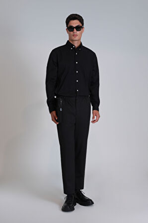 Jakob Erkek Basic Gömlek Slim Fit Siyah
