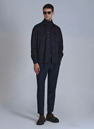 Lufian Slim Fit Gömlek Yaka Lacivert Erkek Gömlek CAMERON