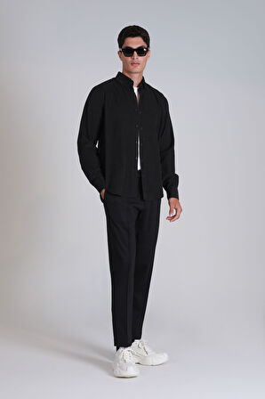 Water Erkek Basic Gömlek Slim Fit Antrasit