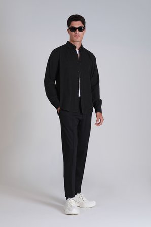 Water Erkek Basic Gömlek Slim Fit Antrasit