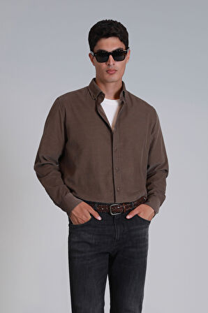 Water Erkek Basic Gömlek Slim Fit Kum