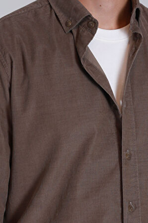 Water Erkek Basic Gömlek Slim Fit Kum