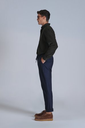 Water Erkek Basic Gömlek Slim Fit Yeşil