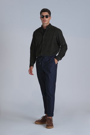 Water Erkek Basic Gömlek Slim Fit Yeşil