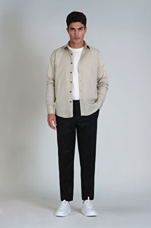 Ferla Erkek Basic Gömlek Slim Fit Bej