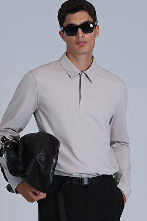 Lufian Erkek Evan Uzun Kol T-Shirt 112040034 Taş