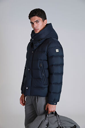 Marty Kaz Tüyü Erkek Mont Lacivert