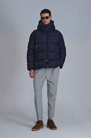 Tommy Kaz Tüyü Erkek Mont Lacivert