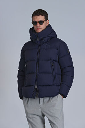 Tommy Kaz Tüyü Erkek Mont Lacivert