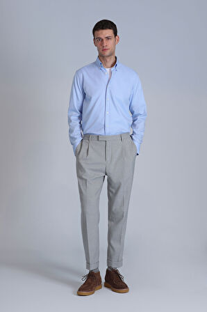 Jakob Erkek Basic Gömlek Slim Fit Mavi