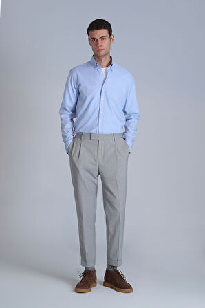 Jakob Erkek Basic Gömlek Slim Fit Mavi