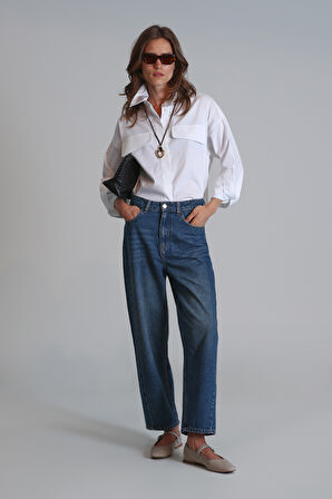 Duncan Kadın Gömlek Regular Fit Beyaz