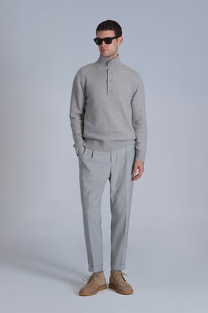 Bert Spor Erkek Chino Pantolon Slim Fit Açık Gri