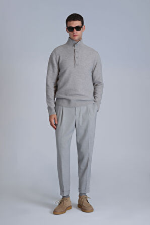 Bert Spor Erkek Chino Pantolon Slim Fit Açık Gri