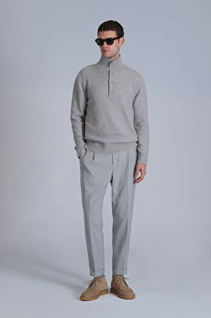 Bert Spor Erkek Chino Pantolon Slim Fit Açık Gri