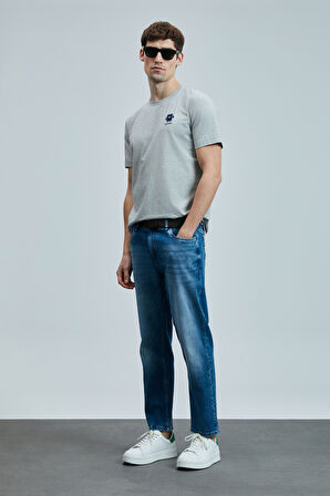 Lufian Erkek Peace Modern Grafik T-Shirt 111020246 Gri