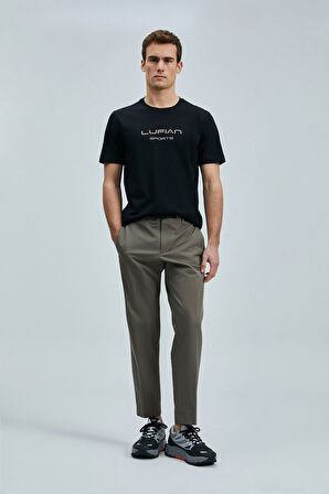 Lufian Erkek Fusıon Modern Grafik T-Shirt 111020250 Siyah