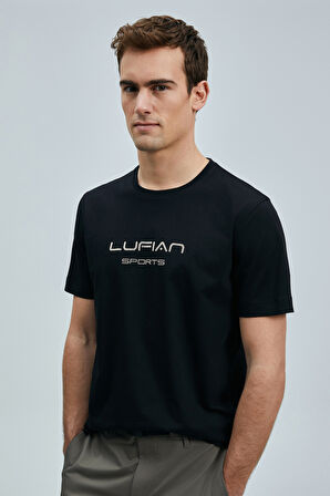 Lufian Erkek Fusıon Modern Grafik T-Shirt 111020250 Siyah