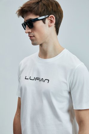 Fusıon Modern Grafik Tişört Beyaz