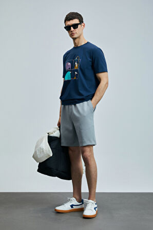 Lufian 111020254 Funky Modern Grafik Tişort Erkek T-Shirt