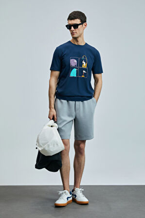 Lufian 111020254 Funky Modern Grafik Tişort Erkek T-Shirt