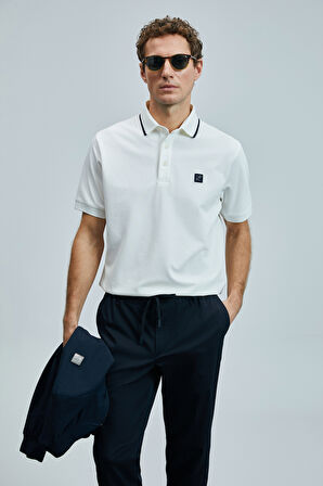 Lufian Erkek Echo Smart Polo T-Shirt 111040211 Beyaz
