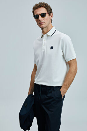 Lufian Erkek Echo Smart Polo T-Shirt 111040211 Beyaz