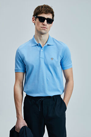 Lufian Erkek Laon Smart Polo T-Shirt 111040206 Mavi