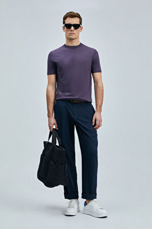 Lufian Tıno Erkek Modal Karışımlı Kazak Mürdüm