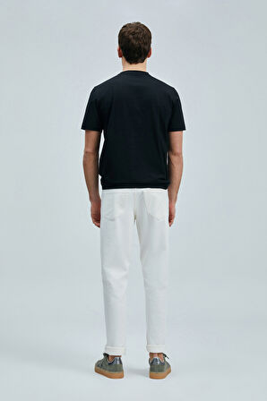 Lufian Erkek Justın Modern Grafik T-Shirt 111020231 Siyah