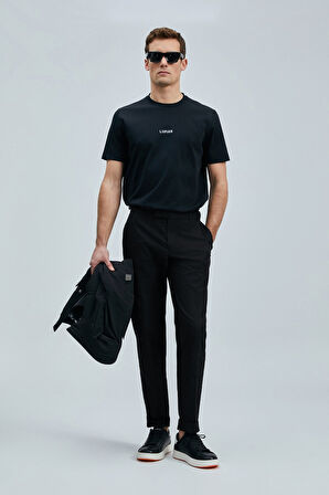 Lufian Marcus Modern Grafik T- Shirt Siyah