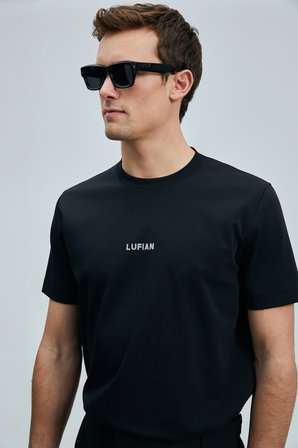 Marcus Modern Grafik Tişört Siyah