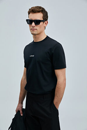 Lufian Marcus Modern Grafik T- Shirt Siyah