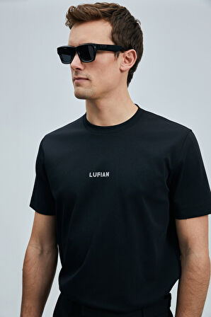 Lufian Marcus Modern Grafik T- Shirt Siyah
