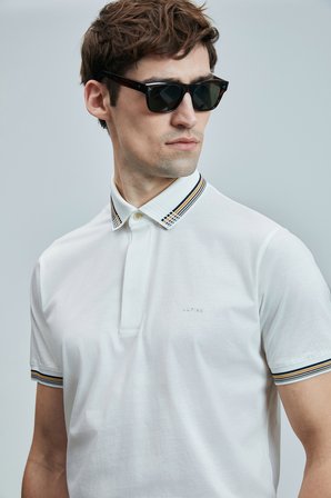 North Smart Erkek Polo Tişört Kırık Beyaz