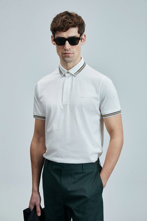 North Smart Erkek Polo Tişört Kırık Beyaz