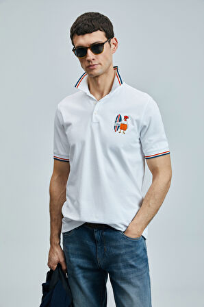 Lufian Erkek Sansa Smart Polo T-Shirt 111040218 Beyaz