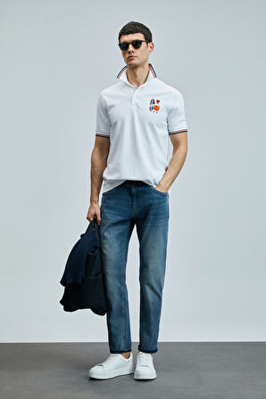 Lufian Erkek Sansa Smart Polo T-Shirt 111040218 Beyaz