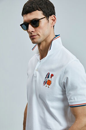 Lufian Erkek Sansa Smart Polo T-Shirt 111040218 Beyaz