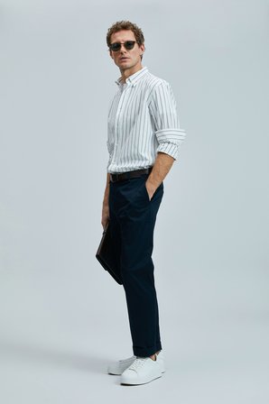 Plus Smart Erkek Chino Pantolon Slim Fit Lacivert