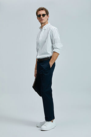 Lufian Erkek Plus Smart Slim Fit Chino Pantolon 111190339 Lacivert