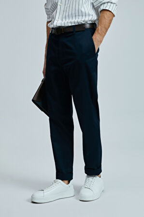 Lufian Erkek Plus Smart Slim Fit Chino Pantolon 111190339 Lacivert