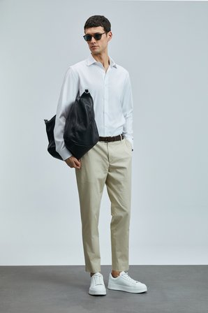 Plus Smart Erkek Chino Pantolon Slim Fit Deve Tüyü