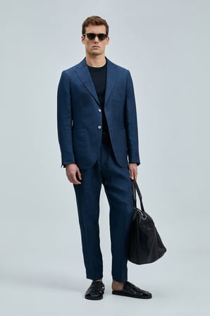 Alberto Smart Erkek Chino Pantolon Comfort Pileli Lacivert