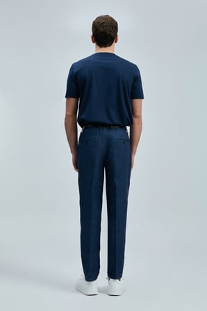 Alberto Smart Erkek Chino Pantolon Comfort Pileli Lacivert