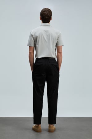 Albert Smart Erkek Chino Pantolon Comfort Pileli Siyah