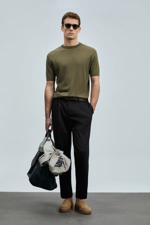 Albert Smart Erkek Chino Pantolon Comfort Pileli Siyah